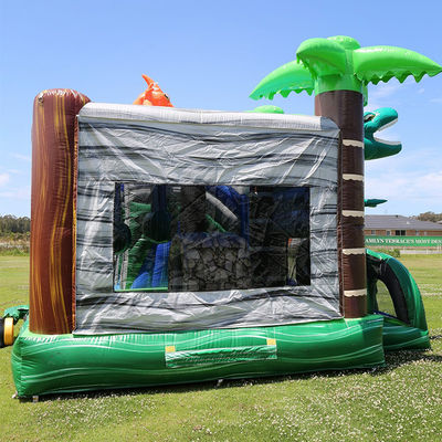 Jurassic Dinosaurs Park aufblasbares Joy-Sprunghaus mit Rutsche und abnehmbarem PVC-Pool