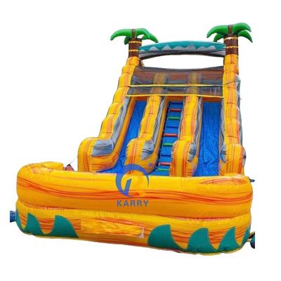 Gewerbliche aufblasbare Wasserrutsche mit Pool OEM akzeptiert und feuerfest