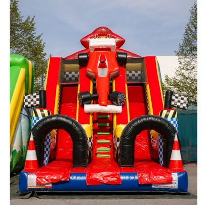 Outdoor-Kinder aufblasbare Sprungrutsche mit coolem rotem Auto-Design
