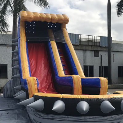 Große kommerzielle Sprungluftwasserrutsche mit Pool Outdoor aufblasbare Party Ware