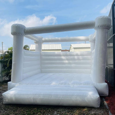 Maßgeschneiderte Größe Weiße Moonwalk aufblasbare Türsteher für PVC Bouncy Castle in Pastellfarbe