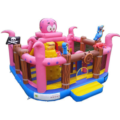 Schloss Octopus Piratenschiff aufblasbare Spaßstadt Sprungburgen mit Sicherheitsspringer