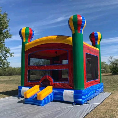 CE/EN71/EN14960 Zertifiziertes aufblasbares Regenbogen-Wärmeballon Sprunghaus Schloss für Kinder