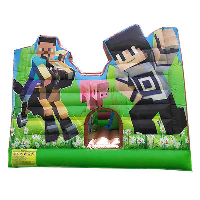 CE EN14960 Zertifizierte aufblasbare Combo Schloss Rutsche für Party Vermietung Minecraft Thema