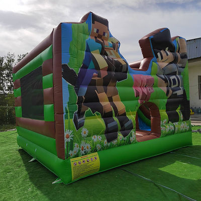 CE EN14960 Zertifizierte aufblasbare Combo Schloss Rutsche für Party Vermietung Minecraft Thema
