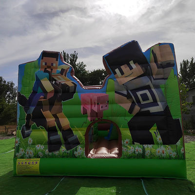 CE EN14960 Zertifizierte aufblasbare Combo Schloss Rutsche für Party Vermietung Minecraft Thema