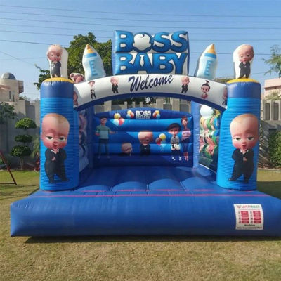 Blower Boss Baby-Themen aufblasbar Sprungschloss Bouncer niedlich blaues Cartoon Trampolin
