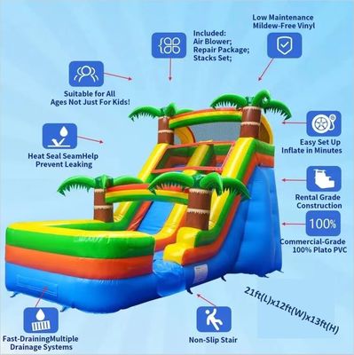 Gewerbliche Miete aufblasbare Wasserrutsche mit Pool und Bläser 5-10 Passagiere erlaubt
