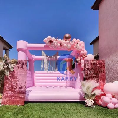 PORTABLE Attraktiv Hochzeit Aufblastrampoline 2024 Schloss mit dekorativen Blumen