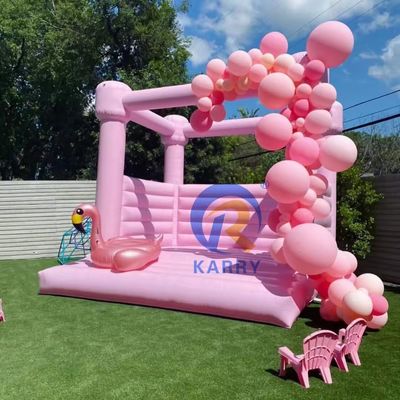 PORTABLE Attraktiv Hochzeit Aufblastrampoline 2024 Schloss mit dekorativen Blumen