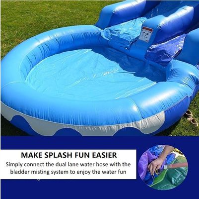 Graue kleine Wal aufblasbare Wasserrutsche mit Wasserpool und Blaser