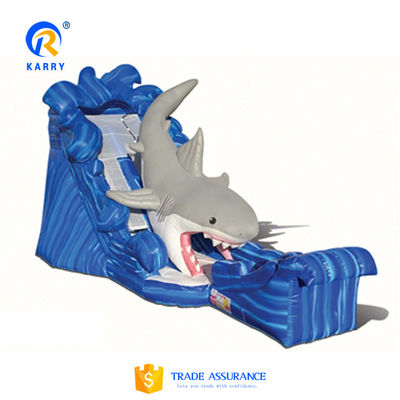 Graue kleine Wal aufblasbare Wasserrutsche mit Wasserpool und Blaser
