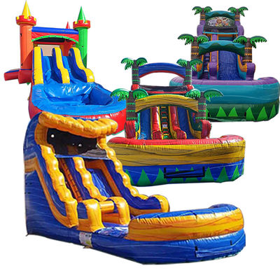 Portable Spaß garantiert mit kleinen tropischen aufblasbaren Wasserslide Combo Sprunghaus
