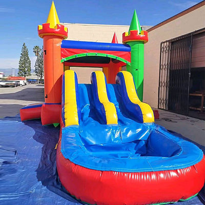 Portable Spaß garantiert mit kleinen tropischen aufblasbaren Wasserslide Combo Sprunghaus