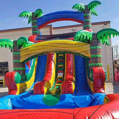 Portable Spaß garantiert mit kleinen tropischen aufblasbaren Wasserslide Combo Sprunghaus