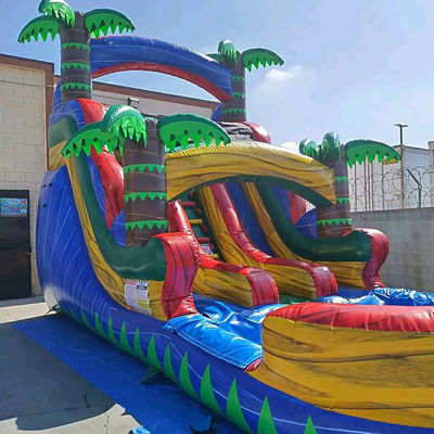 Portable Spaß garantiert mit kleinen tropischen aufblasbaren Wasserslide Combo Sprunghaus