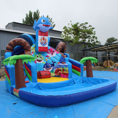 Benutzerdefinierte Farbe Beliebte kleine Hai aufblasbare Wasserrutsche mit Pool