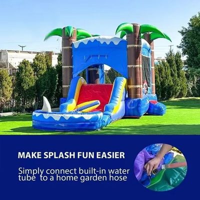 Zweifachverstärkung PVC aufblasbare Wasserrutsche mit Kletterwand