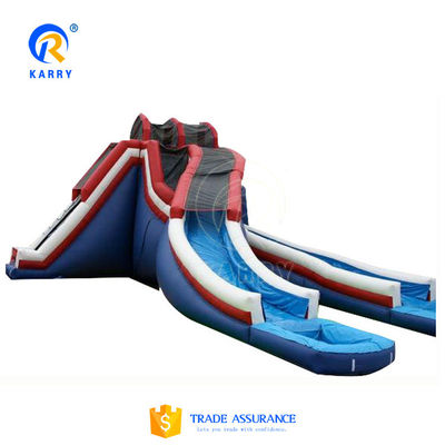 Zweifachverstärkung PVC aufblasbare Wasserrutsche mit Kletterwand