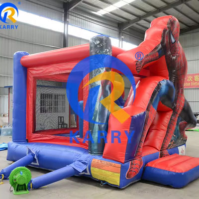 Spiderman Castle Slide Combo mit Schwimmbad im kommerziellen aufblasbaren Vergnügungspark
