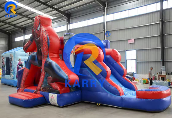 Spiderman Castle Slide Combo mit Schwimmbad im kommerziellen aufblasbaren Vergnügungspark