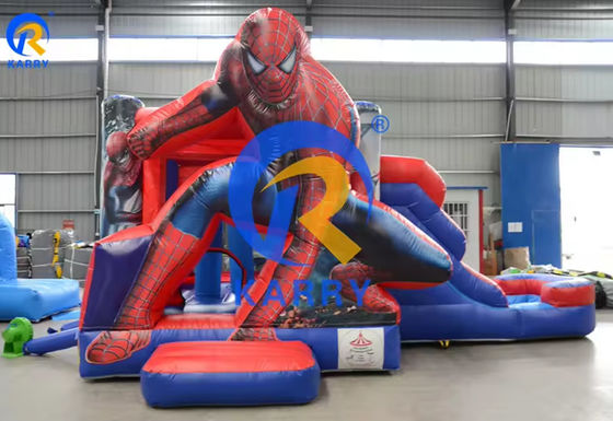 Spiderman Castle Slide Combo mit Schwimmbad im kommerziellen aufblasbaren Vergnügungspark