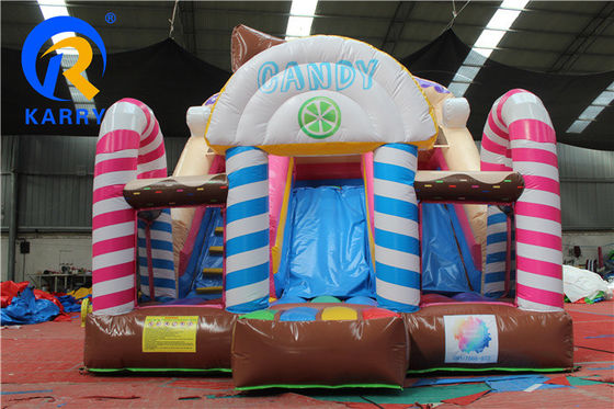 Party aufblasbarer Türsteher mit Rutsche Commercial Candy House Thema Doppelslide Combo