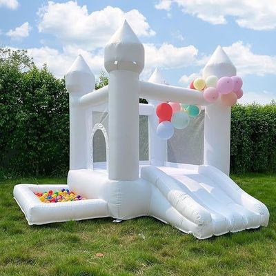 Zuhause oder Geschäft Weiß aufblasbares Schloss Sprungtrampolin mit anpassbaren Optionen