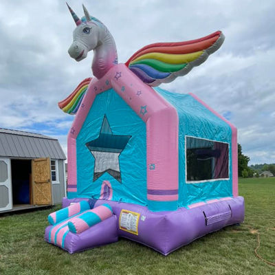 Customized Farbe Einhorn Sprungburg Aufblasbares Sprunghaus für Jumping-Spiele für Kinder