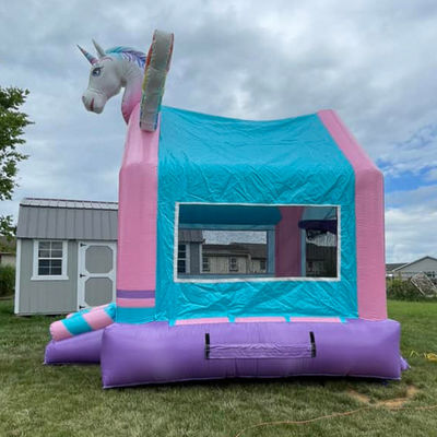 Customized Farbe Einhorn Sprungburg Aufblasbares Sprunghaus für Jumping-Spiele für Kinder
