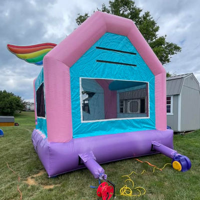 Customized Farbe Einhorn Sprungburg Aufblasbares Sprunghaus für Jumping-Spiele für Kinder