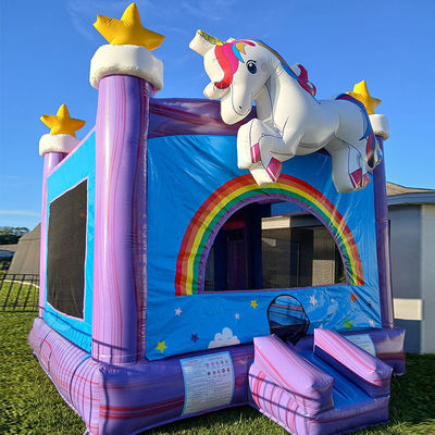 Customized Farbe Einhorn Sprungburg Aufblasbares Sprunghaus für Jumping-Spiele für Kinder
