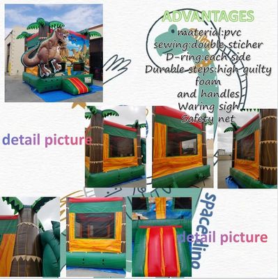 Luftbläser inklusive Pop Dinosaurier Land aufblasbares Trampolin für Kinder und Erwachsene