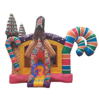 Unisex aufblasbares Kleinkind-Sprunghaus PORTABLE Süßigkeitenhaus PVC Sprungschloss mit Blaser