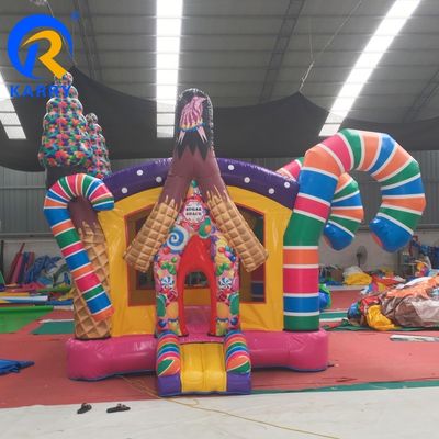 Unisex aufblasbares Kleinkind-Sprunghaus PORTABLE Süßigkeitenhaus PVC Sprungschloss mit Blaser