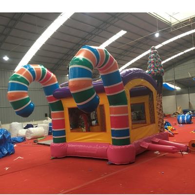 Unisex aufblasbares Kleinkind-Sprunghaus PORTABLE Süßigkeitenhaus PVC Sprungschloss mit Blaser