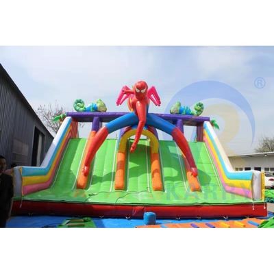 Commercial Spiderman Sprunghaus Hindernis Combo Schloss aufblasbarer Sprunghalter Wasserrutsche