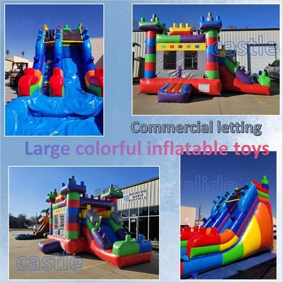 Außenpark Unisex kommerzielle farbenfrohe Tetris Springen aufblasbares Sprunghaus für Kinder