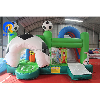 Jump Slide und Score PVC aufblasbares Türsteherhaus für Unisex-Fußballfans