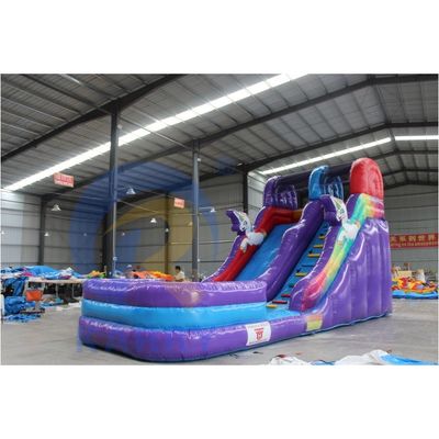 OEM akzeptiert Mini-Einhorn PVC aufblasbare Wasserrutsche mit Pool und Schaukeln