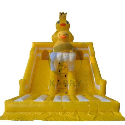 Unisex Kleine gelbe Ente Thema Springende Burg Doppelslide für Kinderpark
