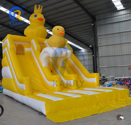 Unisex Kleine gelbe Ente Thema Springende Burg Doppelslide für Kinderpark