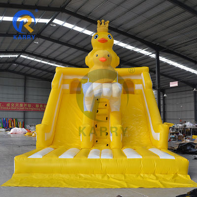 Unisex Kleine gelbe Ente Thema Springende Burg Doppelslide für Kinderpark