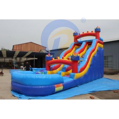 Indoor Rot und Blau Kinder-Wasserpark Aufblasspiele-Slide mit Digitaldruck-Logo