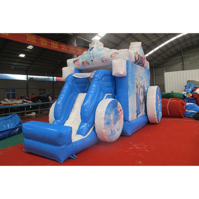Gefrierter aufblasbarer Wagen mit Gleis Eis und Schnee Prinzessin Schloss Outdoor aufblasbares Spielzeug