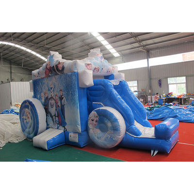 Gefrierter aufblasbarer Wagen mit Gleis Eis und Schnee Prinzessin Schloss Outdoor aufblasbares Spielzeug