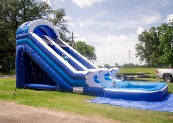 18ft PVC Blau aufblasbare Wasserrutsche mit Pool Karry Tropical Jumping Bouncy Castle