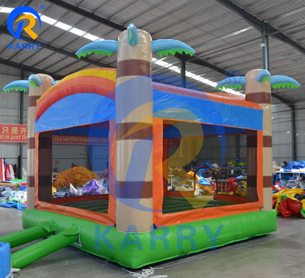 Unisex Kinder aufblasbares Türsteherhaus mit anpassbarem Palmbaum-Trampolinbett