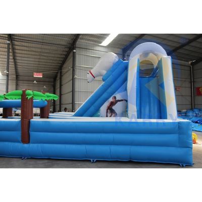 Gewerbliche aufblasbare Wasserrutsche Eisbär Arktis-Sprung Doppelspur für Outdoor-Spaß