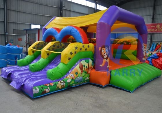 Zahlungsbedingungen T/T Außen aufblasbares Sprunghaus mit Doppelschienen und PVC-Material